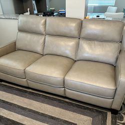Leather Power Reclining Sofa With Power Headrest - Two