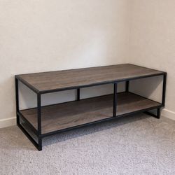 Wooden black metal stand