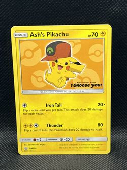 Pokémon Ash’s Pikachu SM110 Black Star Promo Card