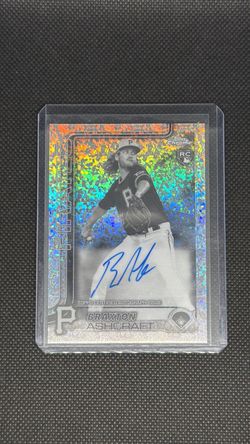 2025 Topps Chrome Update, Braxton Ashcraft, Black White Mini Diamond Auto RC