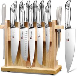 14-Piece Japanese Knife Set with Magnetic Block