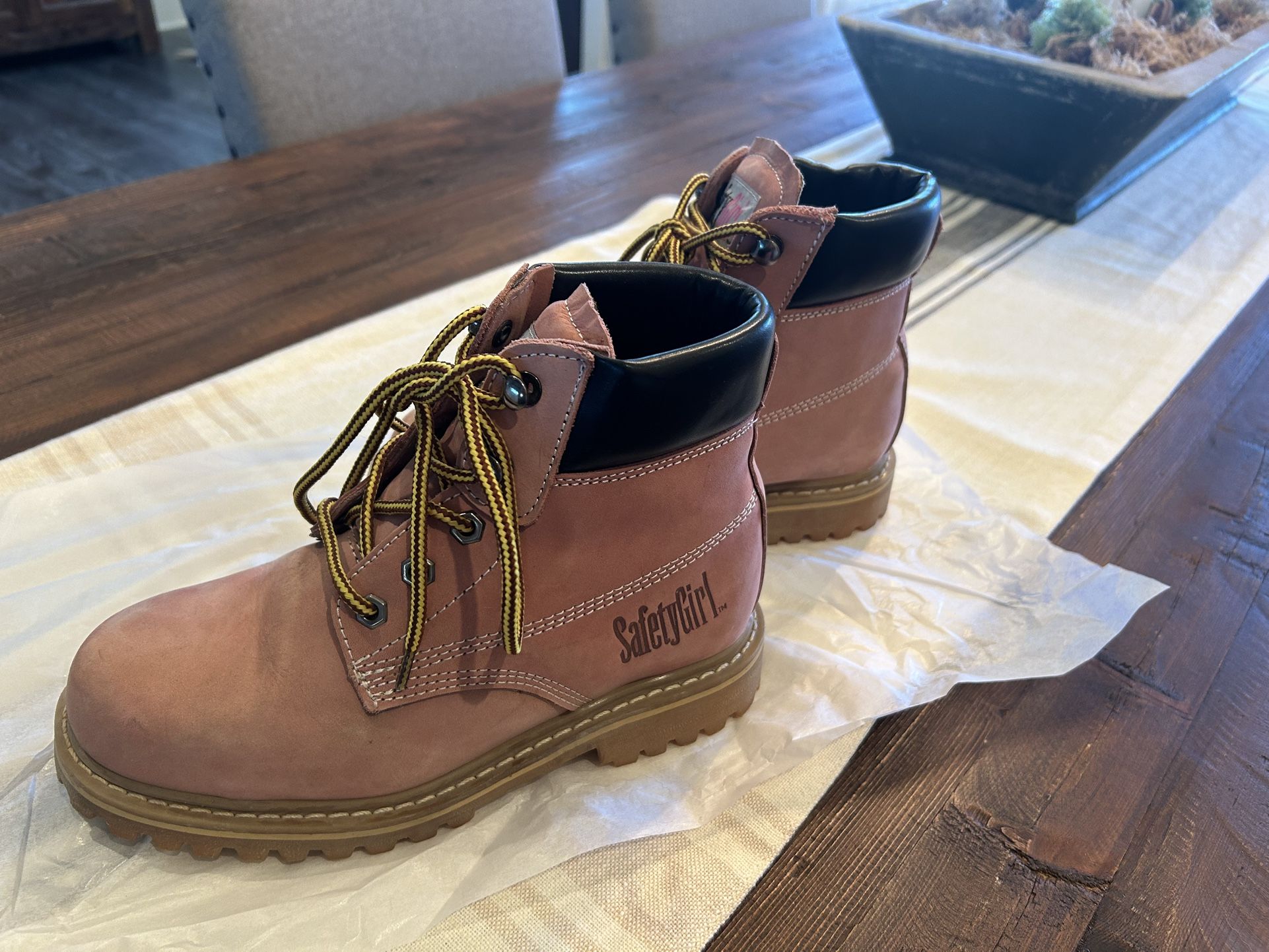 Safety Girl Steel Toe Waterproof Women’s Work Boots - Pink - Worn Once