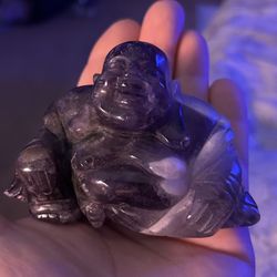 Large Hand Carved Amethyst Buddha Statue 