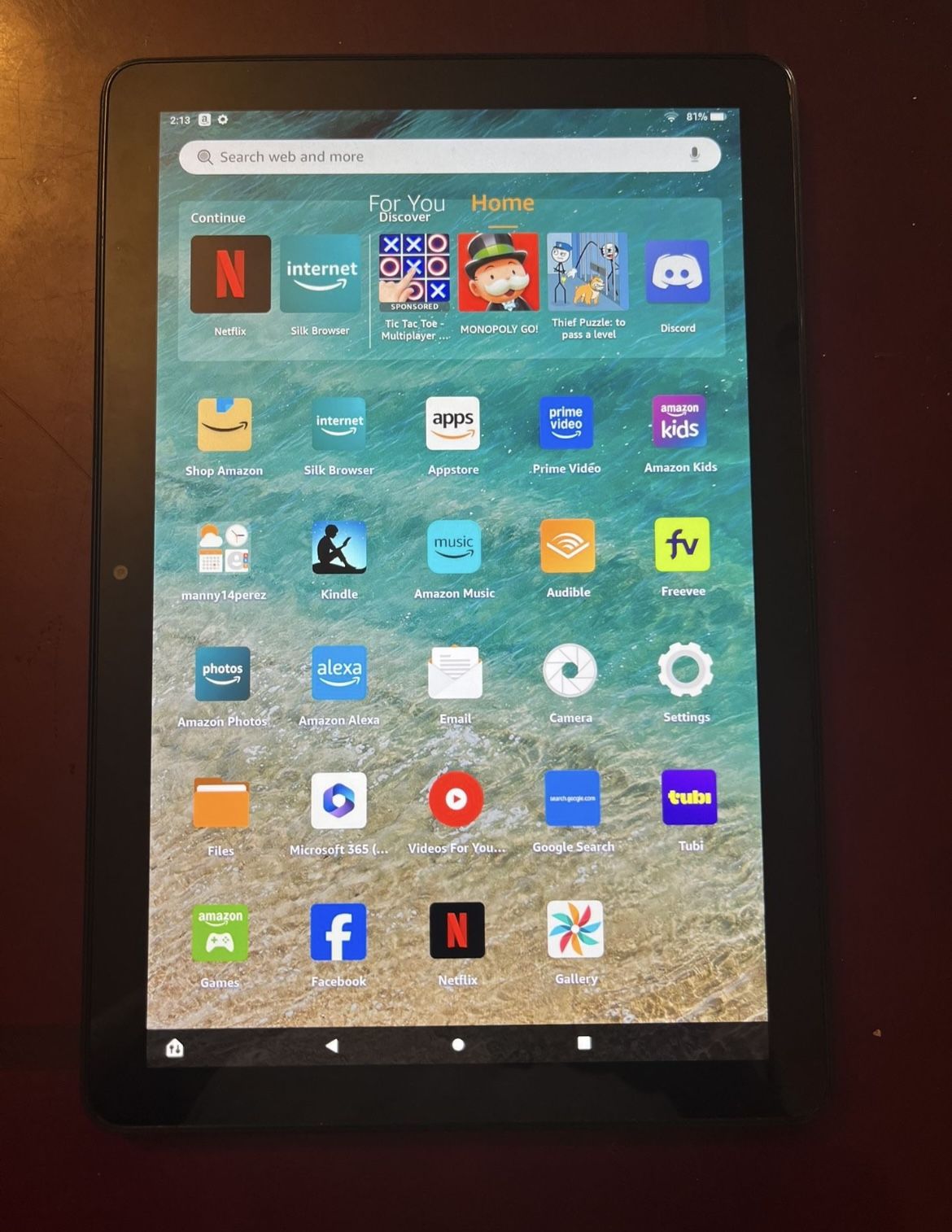 BLACK AMAZON FIRE HD 10 TABLET 10.1 DISPLAY