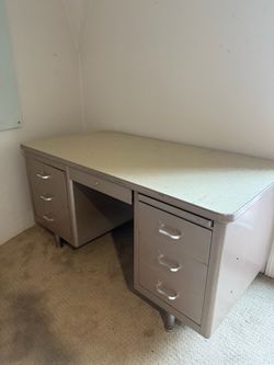 Vintage metal tanker desk