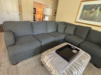 Bassett Charcoal Gray Sectional Sofa – Very Comfortable