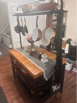 Kitchen island with storage and seating