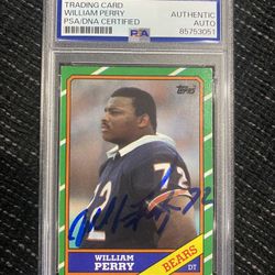 1986 Topps William Perry Signed RC#20 PSA/DNA