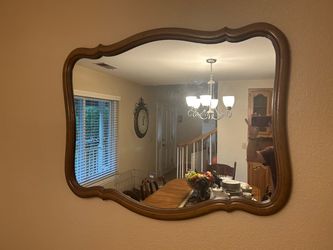 Large Wood Framed Wall Mirror