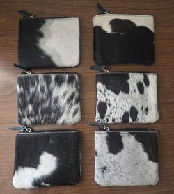 New Real Cowhide Wallets Black & White