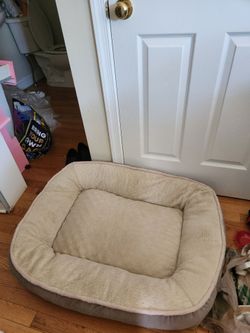 Plush Bolster Pet Bed for a medium Dog