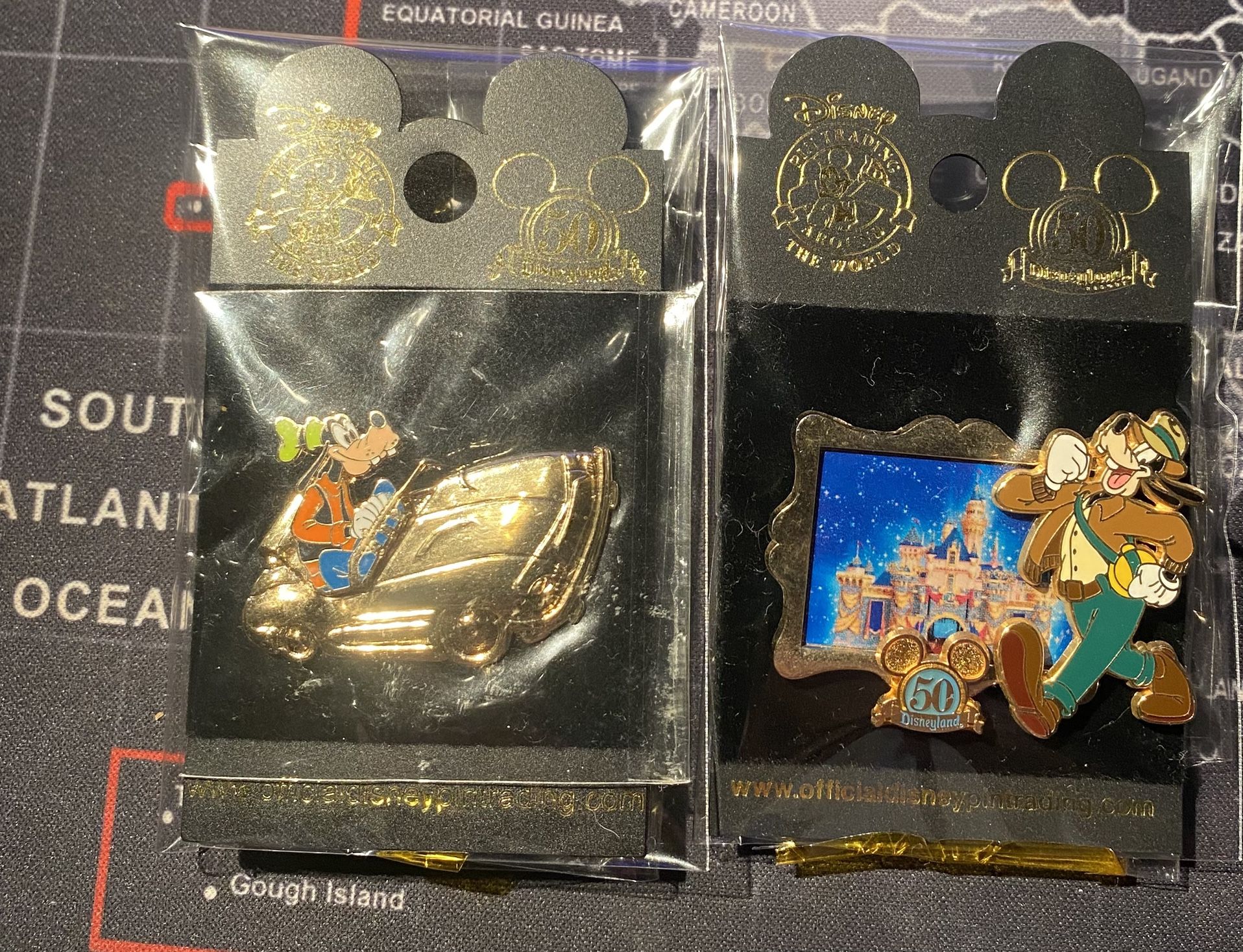 Disney Pin Lot (2) – Goofy – Walt Disney World 50th Anniversary–Trading Pins NEW