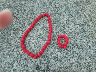 Red matching necklace and bracelet