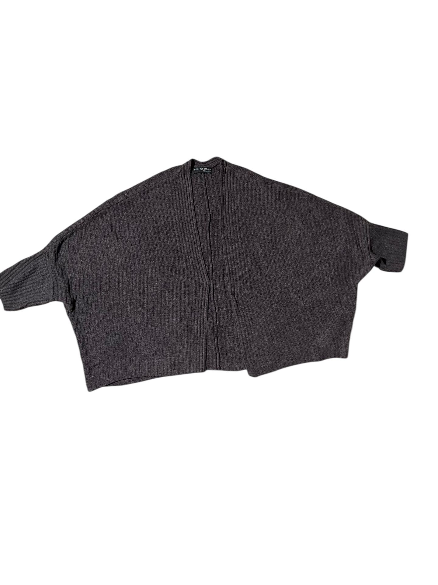 Barefoot Dreams CozyChic Lite Ribbed Gray Cardigan Sweater