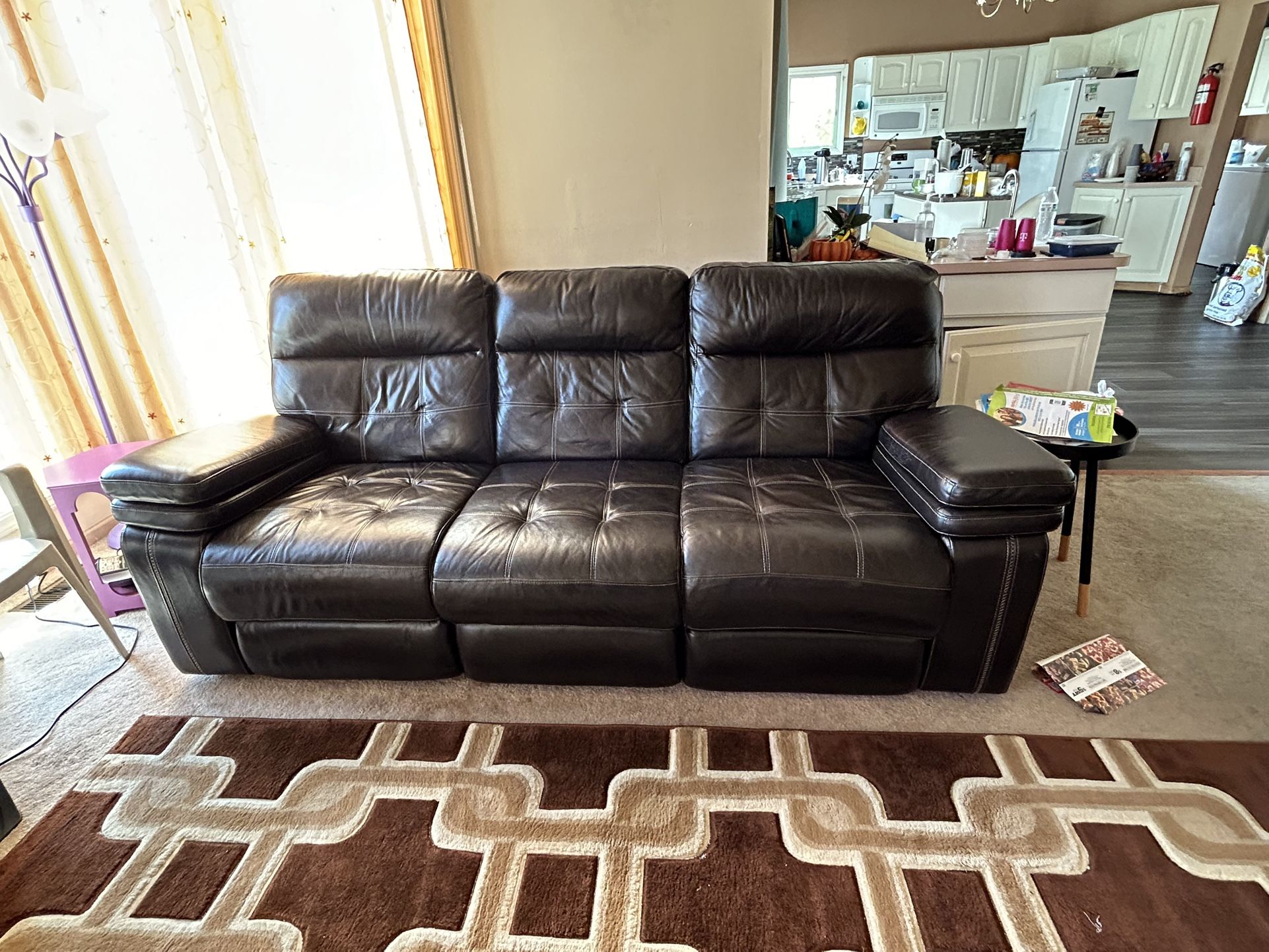 Leather 3seat Recliner Couch