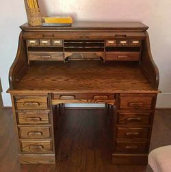 Oak Crest Antique Roll Top Desk 54" Width, 32" Depth, 46" Heigth