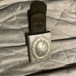 Early 1938  Luftwaffe Belt Buckle W/airfield Markings And Leather Strap