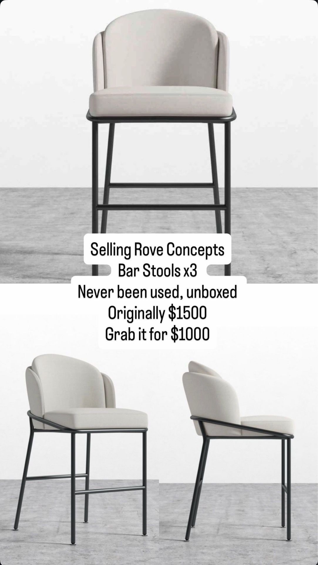 3 bar stool set