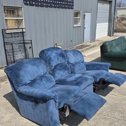 Blue Vintage Manual Recliner, Was $300.........NOW just $245