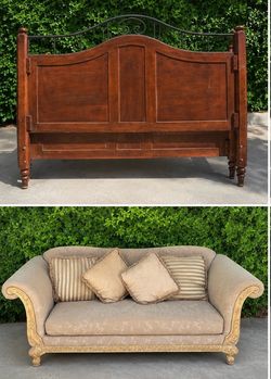 Sofa and queen bed frame
