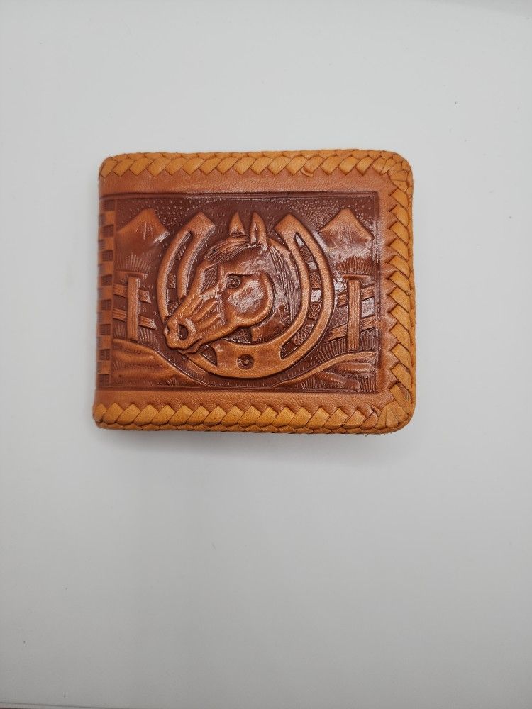 Western Tooled Leather Bi-fold Wallet