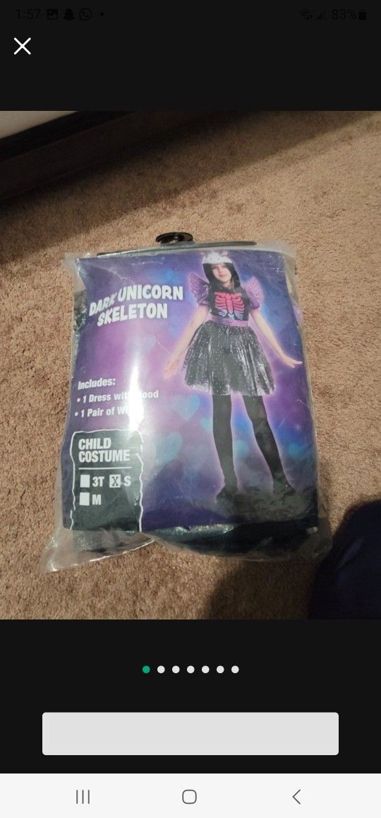 Spooktacular Creations Dark Unicorn Skeleton Dress Costume for Girl Kids size xsmall