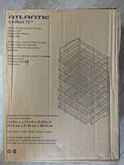Atlantic CanRack 72 – Gravity Feed Organizer Rack (Silver) (NEW IN BOX)