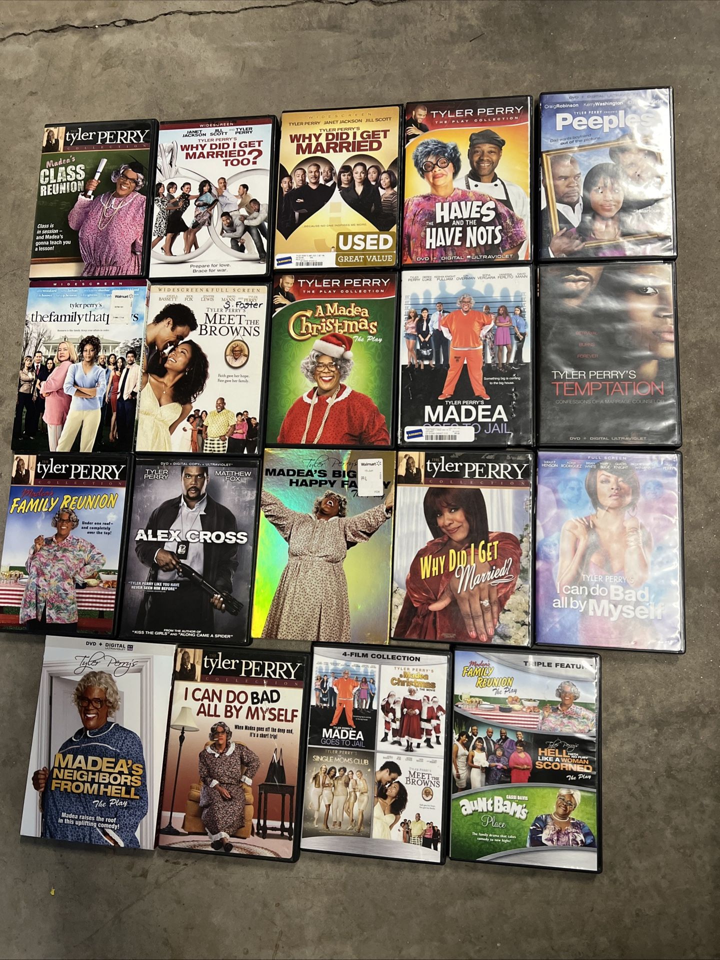 Tyler Perry Movies (19 DVD Lot) Madea Family Reunion, Married, Family That Prey