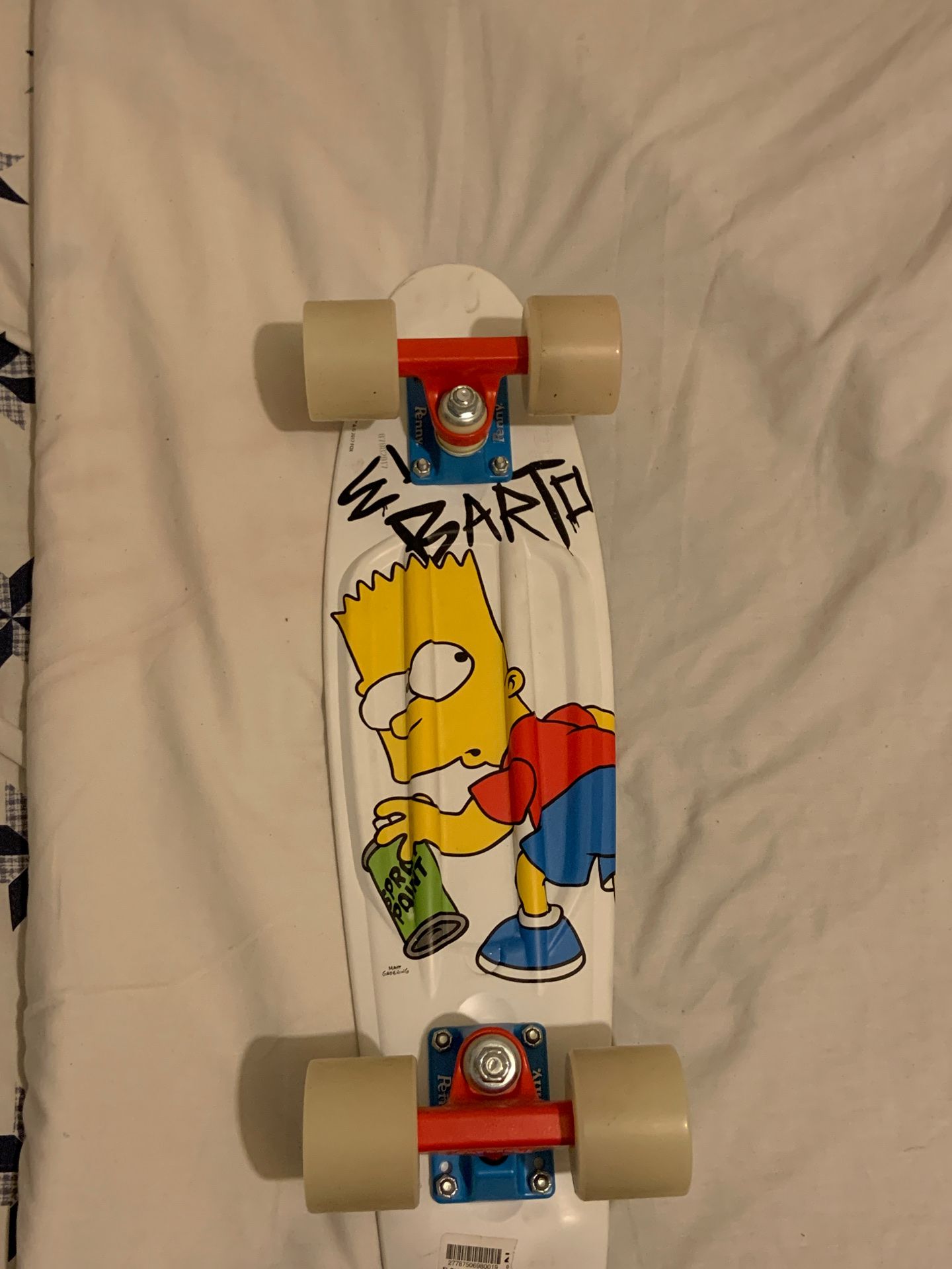 El Barto Penny Board size 22” w/ glow in the dark wheels