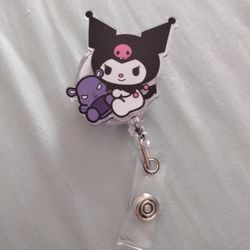 Kuromi Sanrio Badge Reel (Teddy)