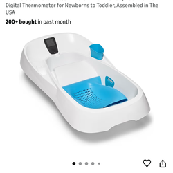 4moms Cleanwater Tub, 3-in-1 Grow-with-Me Baby Bathtub with Digital Thermometer for Newborns to Toddler