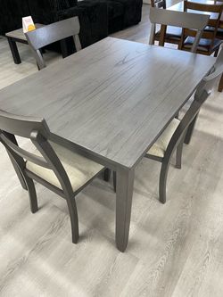 GRAY DINING TABLE SET