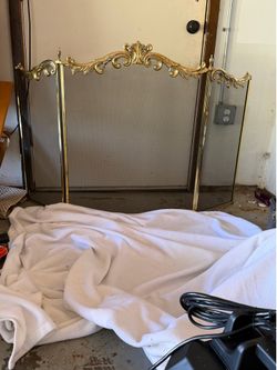 Brass fireplace screen
