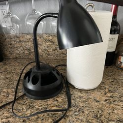 Black desk lamp with adjustable neck