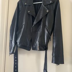 Faux Leather Biker’s Jacket