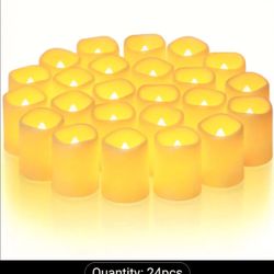 24-Pack Glowing Flameless Candles, Battery-Powered LED Coal Oil Candles, Realistic Electric Fake Candles Suitable for Easter, Weddings, Valentine'S Da