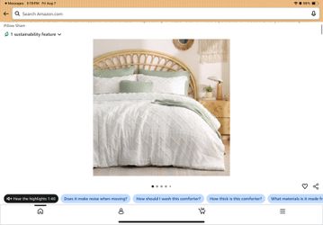White Tufted Comforter Set with Pillow case
