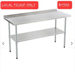 ➿️ 24x60 Inch Stainless Steel Prep Table with Adjustable Undershelf #4500