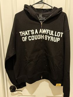 Black Rinestone Awful Lot Of Cough Syrup Hoodie
