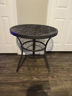 Vintage Cast Aluminum Patio Side Table