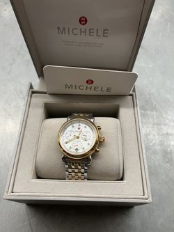 Michele CSX 36MM Two Tone 18K Goldplated Stainless Steel & Diamond Chronograph Watch