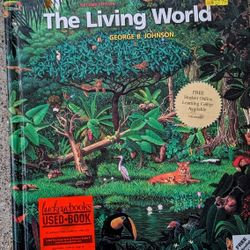 The Living World by George B. Johnson Hardback Book 780 Pages 2000 Lots Of Illustrations, Information. 0-1-X Scuffs On Top Edge, No CD, Pages 
