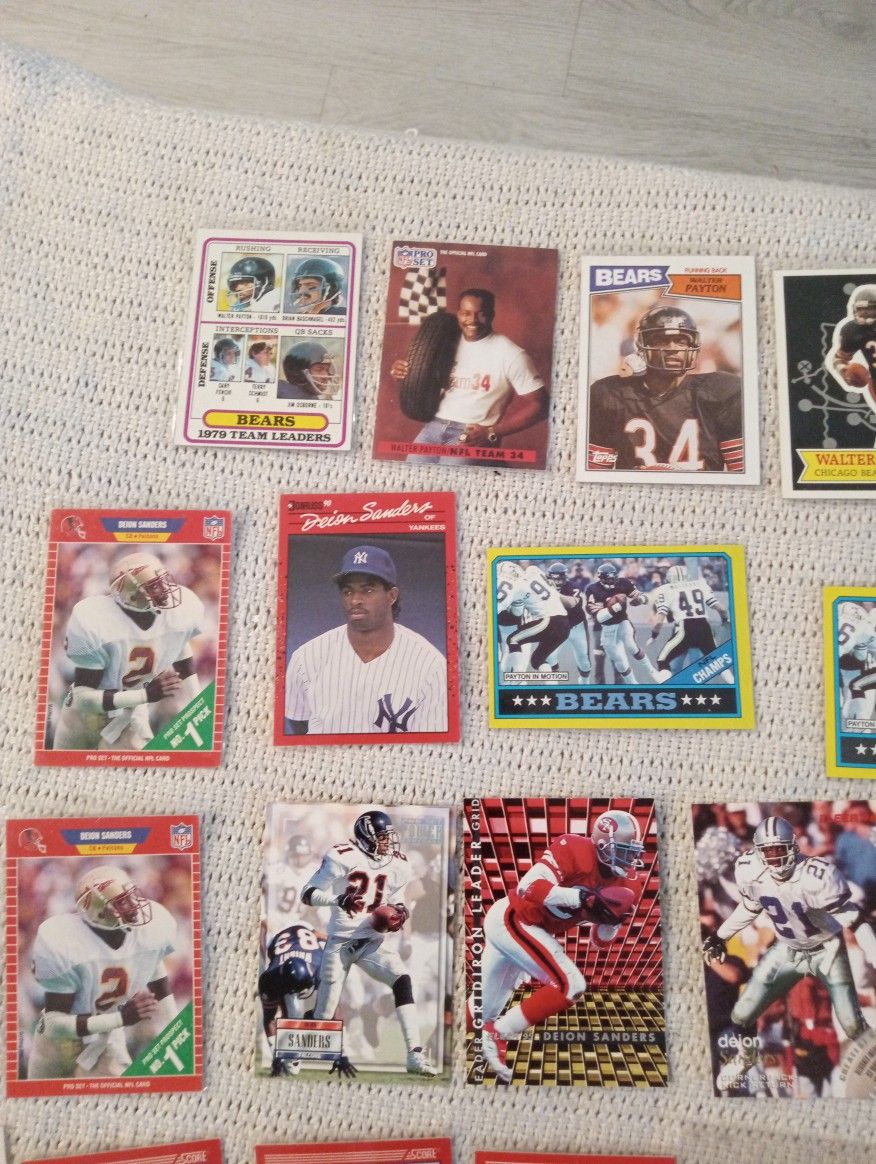 Bo Jackson R.C,Deion Sanders,Walter Payton Card Lot