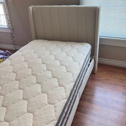 Twin bed frame and mattress
