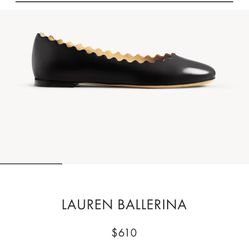 Chloè Black Leather Ballerina Flats 