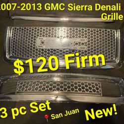 New GMC denali Front Grill 3pc GMC Sierra 07-13
