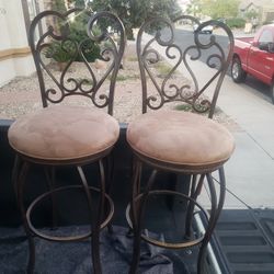 2 Iron Bar Stools Excellent Condition Very Heavy 
