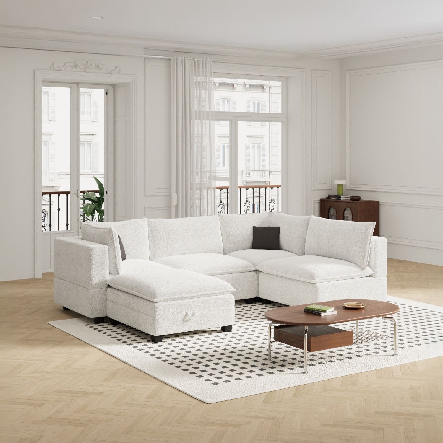 FREE DELIVERY New In Box 5 Piece Boucle Cloud Modular Sectional Couch