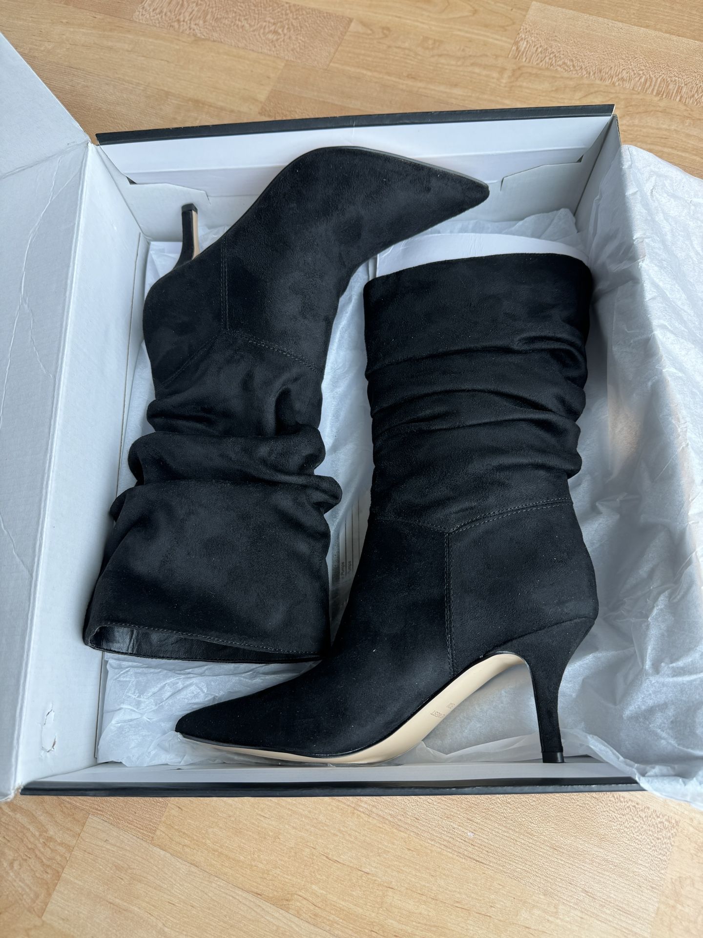 Brand New In Box Nine West Black Leather Size 5.5 Boots