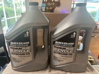 2 gallons Quicksilver Marine Premium Plus 2-cycle outboard Oil Sealed $60/both